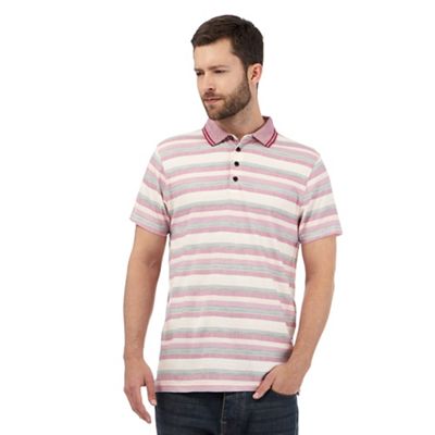 RJR.John Rocha Big and tall pink striped print polo shirt
